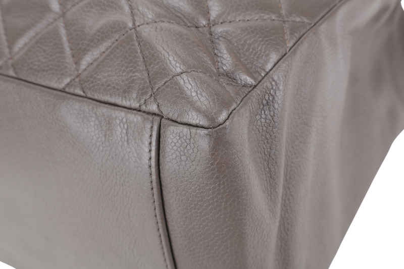 CHANEL GRAND SHOPPING TOTE (1503xxxx) GREY CAVIAR LEATHER SILVER HARDWARE WITH CARD NO DUST COVER