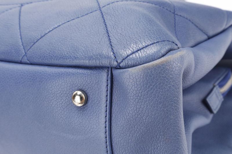 CHANEL TIMELESS SOFT SHOPPER TOTE BLUE CAVIAR LEATHER SILVER HARDWARE (1277xxxx) WITH DUST COVER
