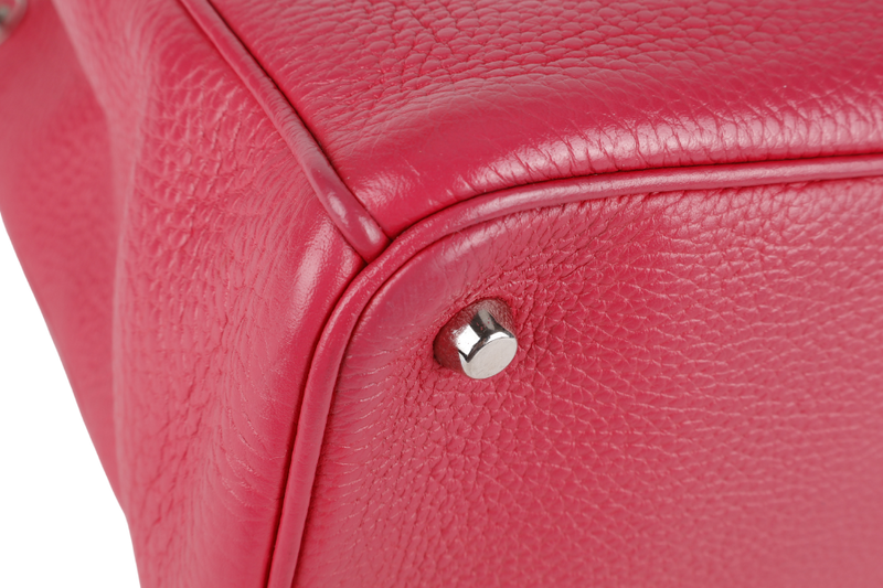 CHRISTIAN DIOR DIORISSIMO TOTE BAG (09-MA-0173) LARGE PINK PEBBLED LEATHER, SILVER HARDWARE, WITH CARD, STRAP & DUST COVER