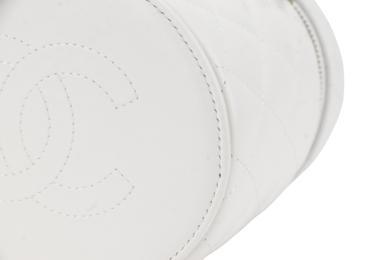 CHANEL 22S VANITY SMALL TOP HANDLE WHITE LAMBSKIN GOLD HARDWARE (3203xxxx) WITH CARD, DUST COVER AND BOX