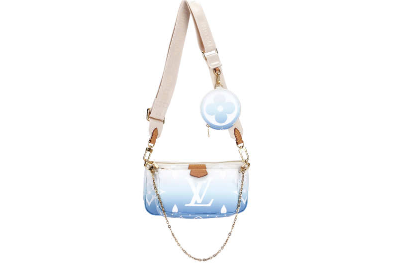 LOUIS VUITTON M57633 MULTI POCHETTE ACCESSORIES BLUE GIANT MONOGRAM CANVAS, WITH STRAP, CHAIN, DUST COVER & BOX