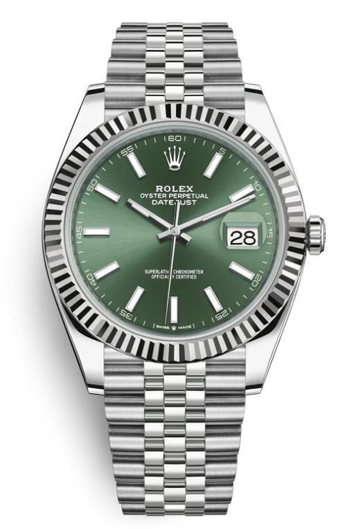 ROLEX DATEJUST 126334 41MM GREEN DIAL JUBILEE BRACELET NEW 2024