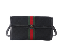 GUCCI SHOULDER BAG (67-04-3657) BLACK CANVAS WITH DUST COVER