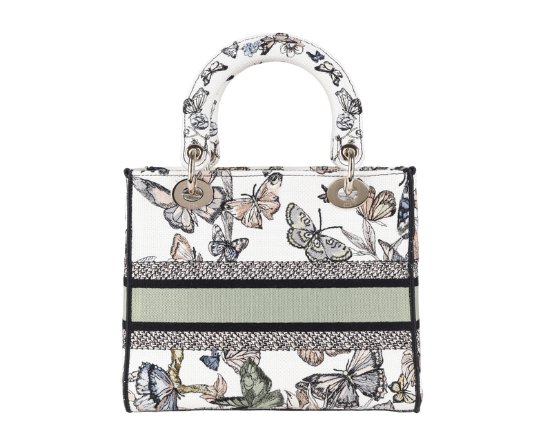 CHRISTIAN DIOR LADY DIOR MEDIUM LADY D-LITE BAG (50-MA-0293) GOLD HARDWARE WITH STRAPS, CARD AND DUST COVER