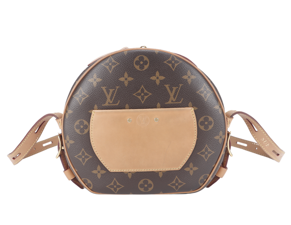 LOUIS VUITTON BOITE CHAPEAU SOUPLE MM BROWN MONOGRAM CANVAS GOLD HARDWARE WITH DUST COVER