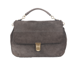 COCCINELLE GRAY COLOR SUEDE 2 WAY USE BAG WITH DUST COVER