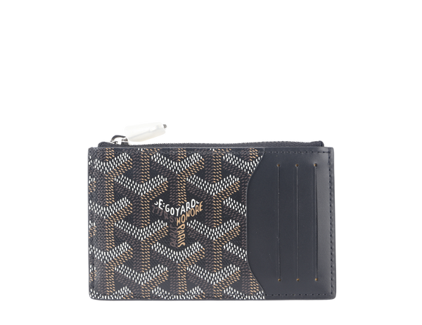 GOYARD BOURBON ZIPPED CARD HOLDER BLACK COLOR WITH BOX