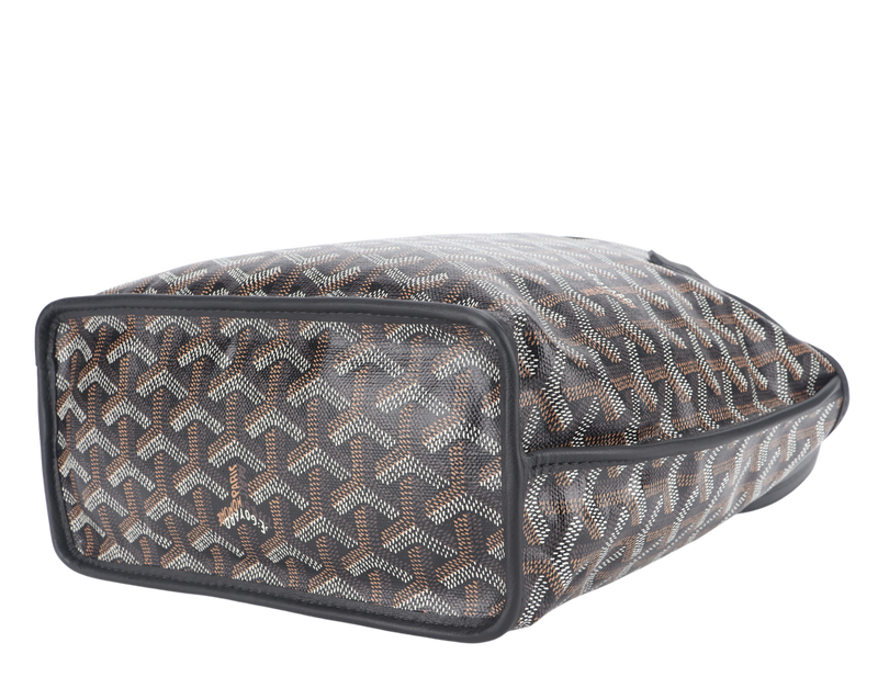 GOYARD MINI ANJOU BLACK GOYARDINE WITH POUCH AND DUST COVER