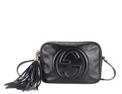 GUCCI SOHO DISCO SLING BAG (303864.498879) BLACK LEATHER GOLD HARDWARE