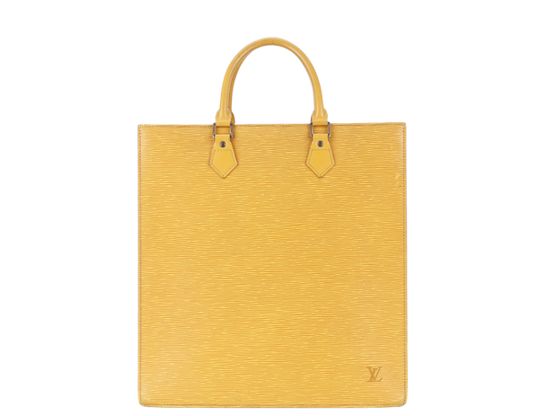 LOUIS VUITTON VINTAGE SAC PLAT(MI0916) MUSTARD YELLOW EPI LEATHER GOLD HARDWARE NO DUST COVER