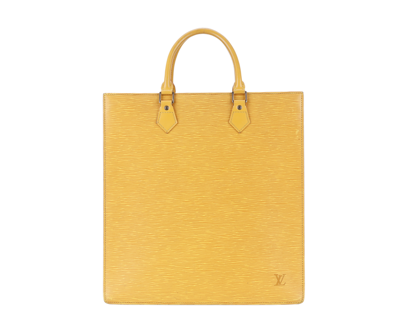 LOUIS VUITTON VINTAGE SAC PLAT(MI0916) MUSTARD YELLOW EPI LEATHER GOLD HARDWARE NO DUST COVER