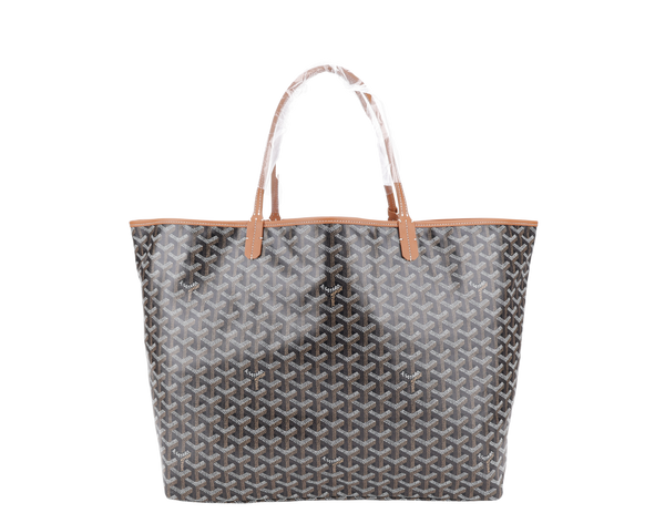 GOYARD SAINT LOUIS GM BAG BLACK AND TAN COLOR WITH DUST COVER