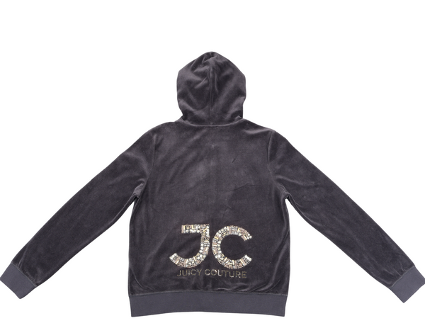 JUICY COUTURE Y2K GREY HOODIE JACKET SIZE XL