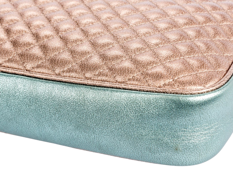 Gucci Laminate Shoulder Bag, Quilted Pink Metallic & Blue Metallic