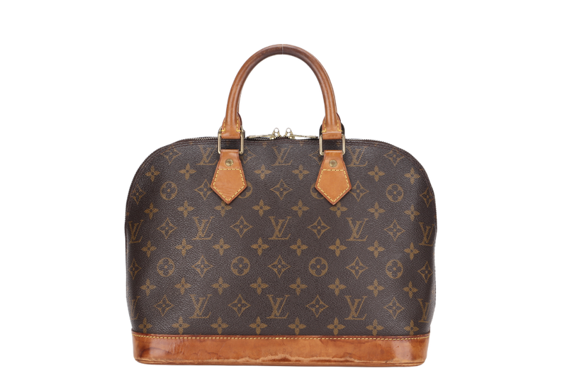 LOUIS VUITTON ALMA PM BROWN MONOGRAM CANVAS GOLD HARDWARE, NO STRAP & DUST COVER