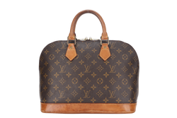 LOUIS VUITTON ALMA PM BROWN MONOGRAM CANVAS GOLD HARDWARE, NO STRAP & DUST COVER