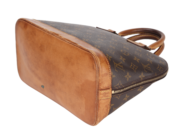 LOUIS VUITTON ALMA PM BROWN MONOGRAM CANVAS GOLD HARDWARE, NO STRAP & DUST COVER