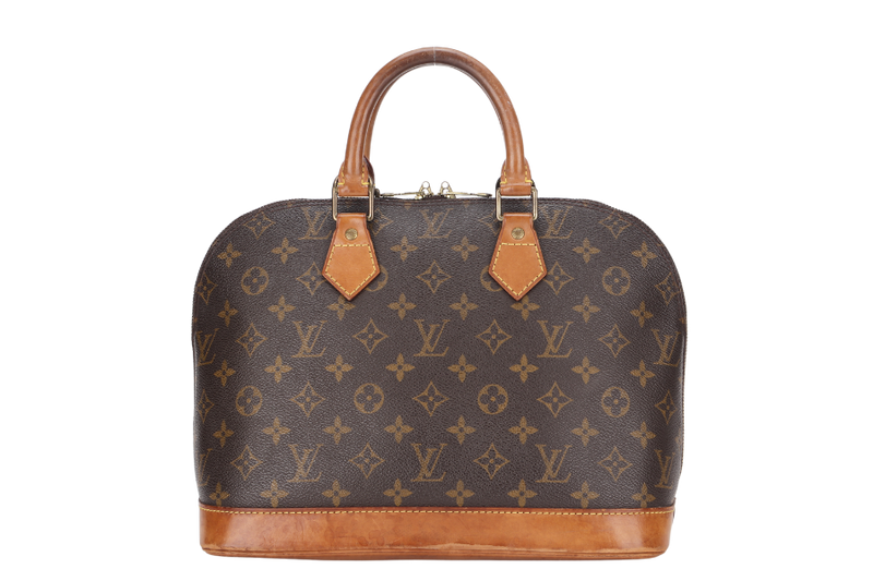 LOUIS VUITTON ALMA PM BROWN MONOGRAM CANVAS GOLD HARDWARE, NO STRAP & DUST COVER