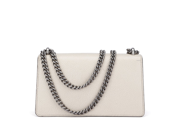 Gucci Dionysus Shoulder Bag (499623 204991) White Leather, Silver Hardware, with Dust Cover & Box