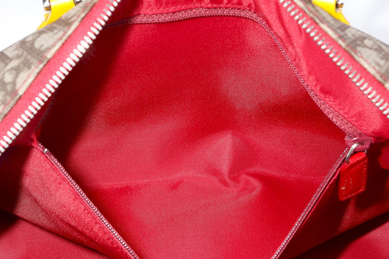 Christian Dior Monogram Boston Bag (05-MA-0044) with Tri-color Trim, no Dust Cover