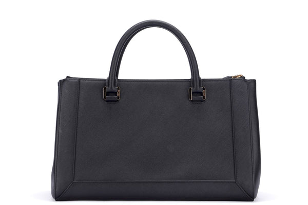 MCM Nuova Double Zip 2 Way Use Bag, Black, Saffiano Leather
