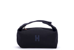 Hermes Bride - A - Brace Case "Lunch Box", Black Canvas, with Dust Cover
