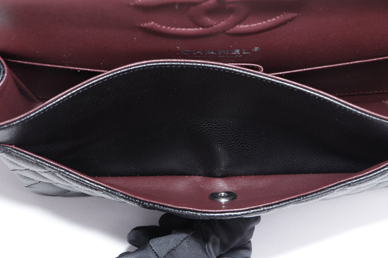 CHANEL Classic Double Flap 10 Chain Shoulder Bag Black Lambskin j36 –  hannari-shop