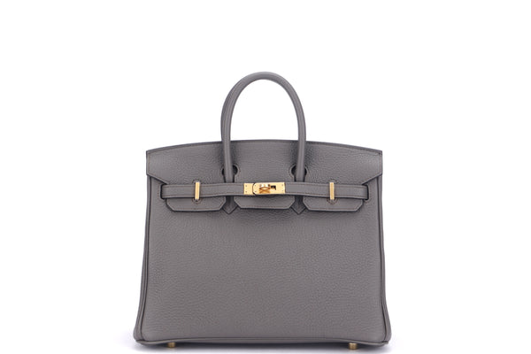 Hermes Birkin Bag 25cm Black Swift Leather Gold Hardware