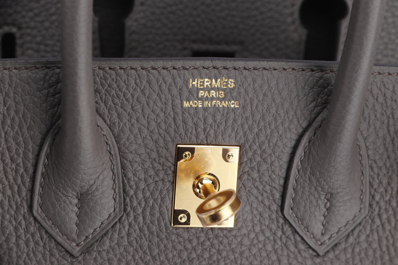 hermes birkin 25 (stamp d) raisin color togo leather gold hardware