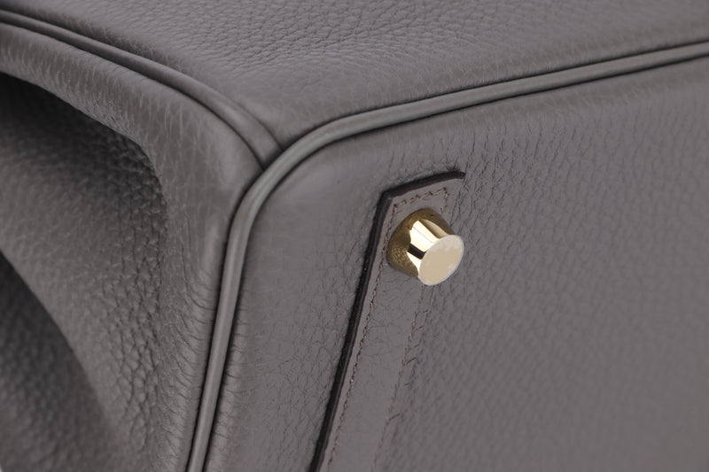 Hermes Birkin bag 25 Etain Epsom leather Silver hardware