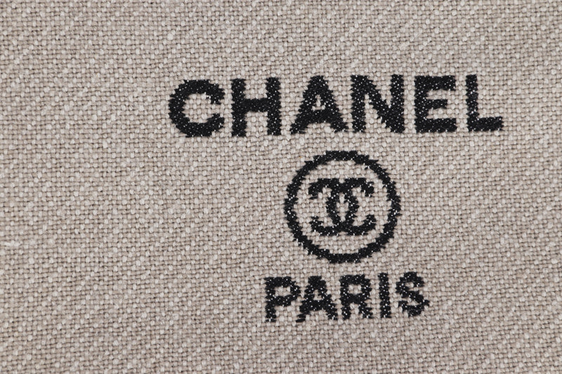 Chanel Deauville Tote (P7JKxxxx) PM Size, Khaki Color, Light Gold Hardware, with pouch & Dust Cover