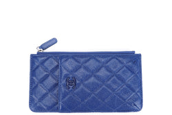Chanel Metallic Blue Caviar Leather Phone Card Holder (2974xxxx), with Dust Cover & Box