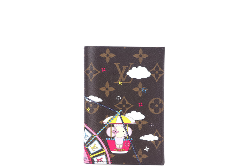 LOUIS VUITTON MONOGRAM XMAS FERRY'S WHEEL PASSPORT COVER (MB4240), WITH DUST COVER & BOX