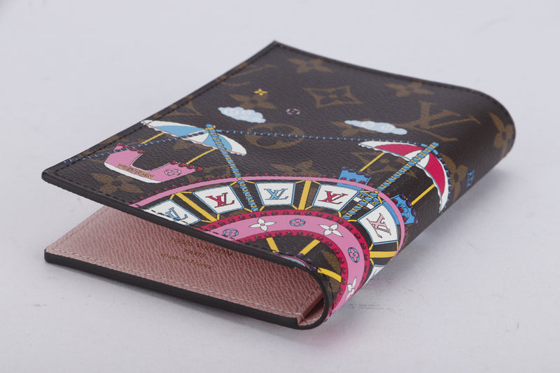 LOUIS VUITTON MONOGRAM XMAS FERRY'S WHEEL PASSPORT COVER (MB4240), WITH DUST COVER & BOX