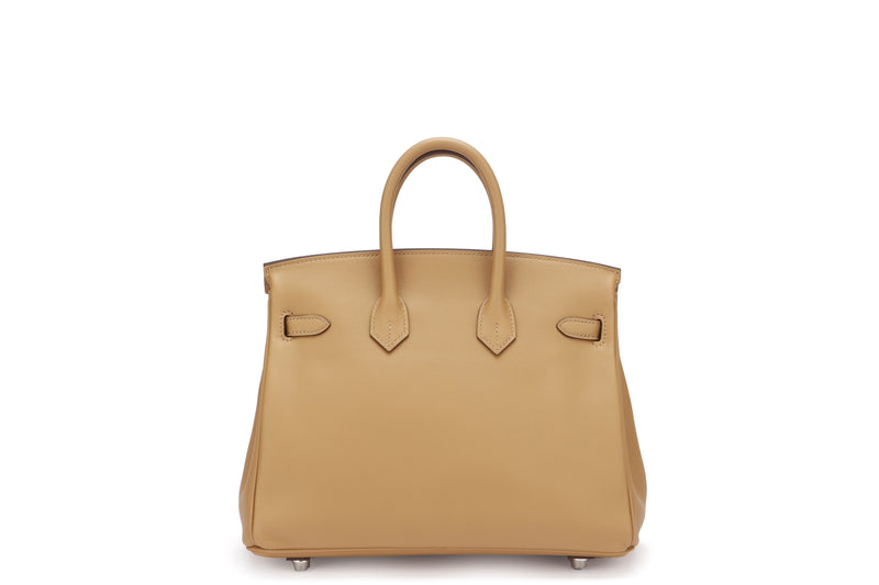 [Pre-order] Hermes Limited Edition Birkin 25 In & Out Biscuit Color Swift Leather Palladium Hardware