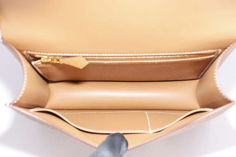 HERMES CONSTANCE 24 (STAMP U) GOLD COLOR EPSOM LEATHER, GOLD HARDWARE, WITH DUST COVER & BOX