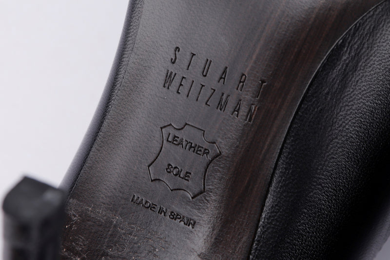 Stuart Weitzman Black Leather High Heel, Size 35.5, with Box