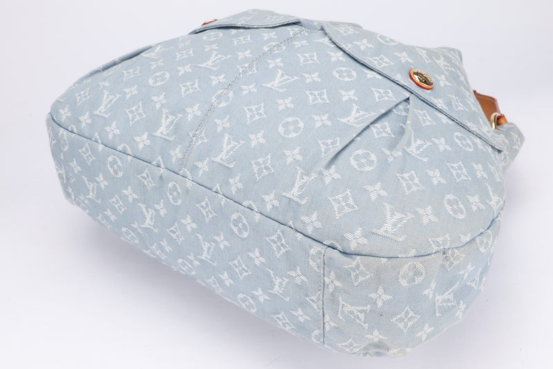 Louis Vuitton Light Blue Denim Hobo Bag (FO 2101), with Dust Cover