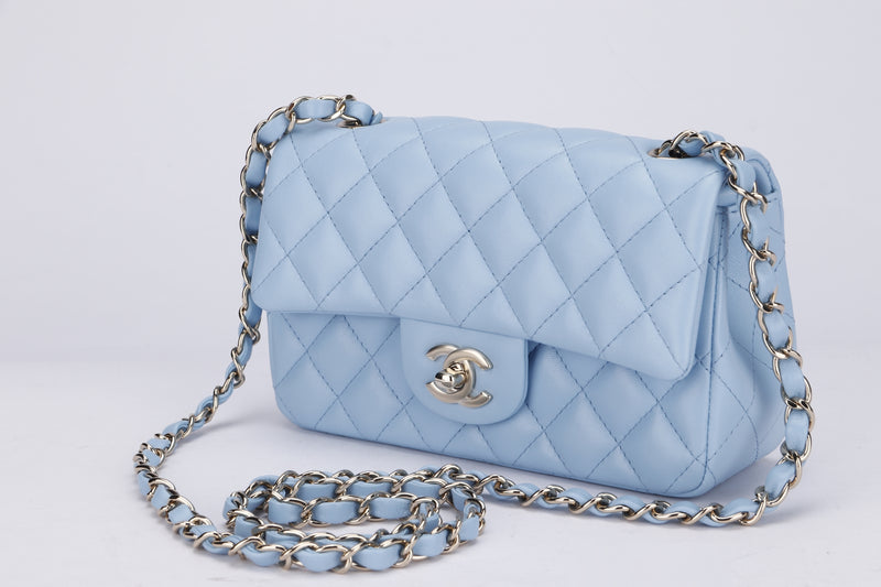 chanel small blue bag