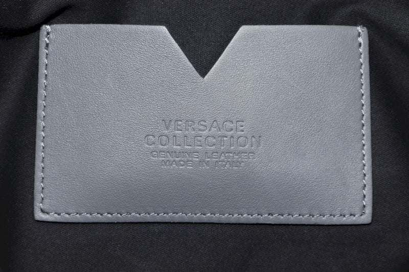 Versace Grey Croc Embossed Clutch