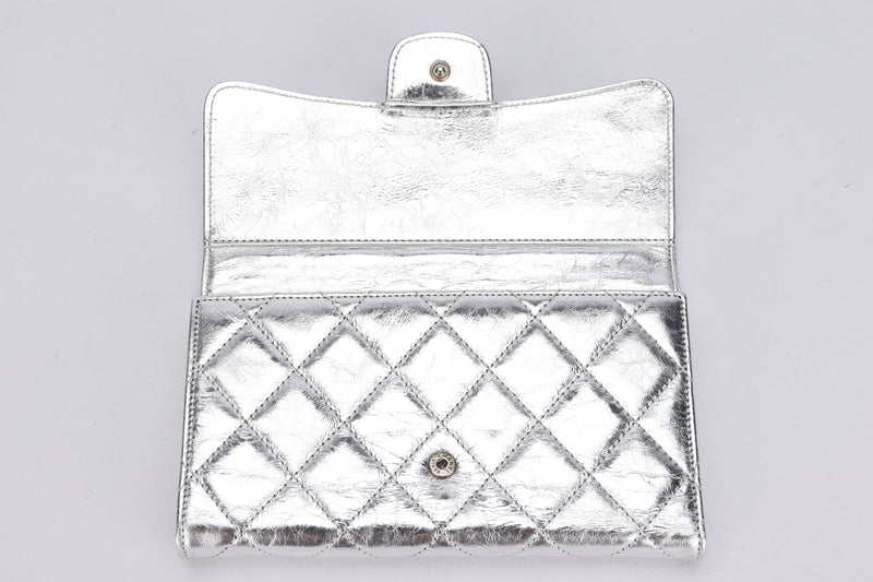 Chanel 2.55 Reissue Metallic Silver Fold Long Wallet (1187xxxx), with Box, no Dust Cover