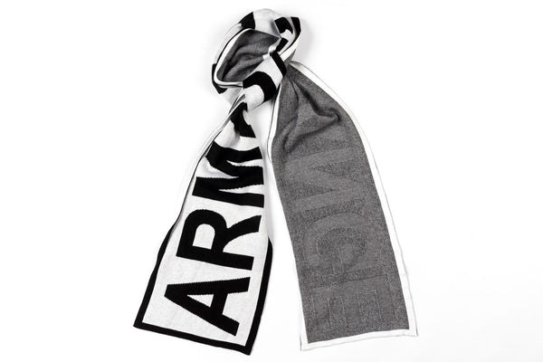 Armani Exchange White & Black Logo Printed Scarf, no Box