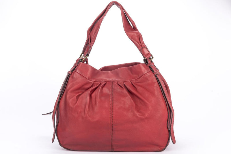 Lancel Hobo Bag, Red Calf Leather with Dust Cover
