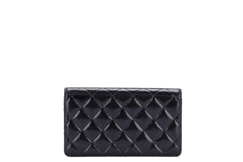 Chanel Reissue Distressed Long Bifold Wallet (2053xxxx), Black Color Leather, Gold Hardware, with Dust Cover & Box