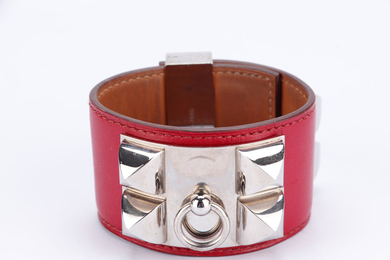 Hermes CDC Bracelet (Stamp A), Marron Leather, Silver Hardware, no Dust Cover & Box