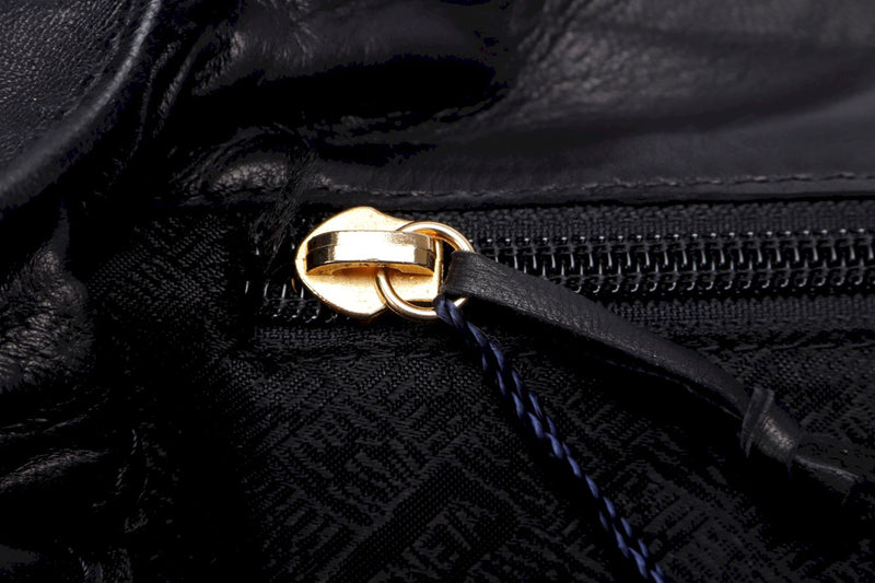 Authenticated Used BOTTEGA VENETA Bottega Veneta backpack rucksack nylon  571596 black blue metal fittings 
