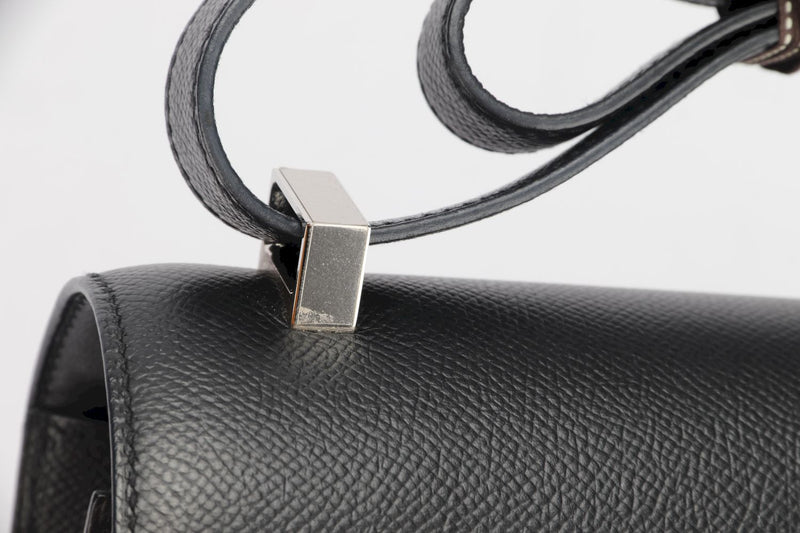 Hermes Constance 24cm, Stamp A, Black Color, Epsom Leather, Silver Hardware, with Dust Cover & Box