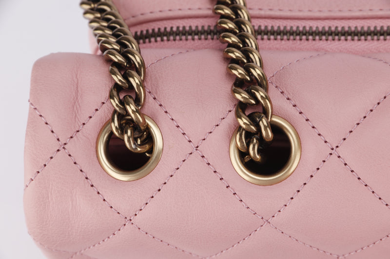 CHANEL CAMBON PINK CALF LEATHER SLING BAG (950xxxx) WIDTH 20CM, WITH CARD &  BOX, NO DUST COVER