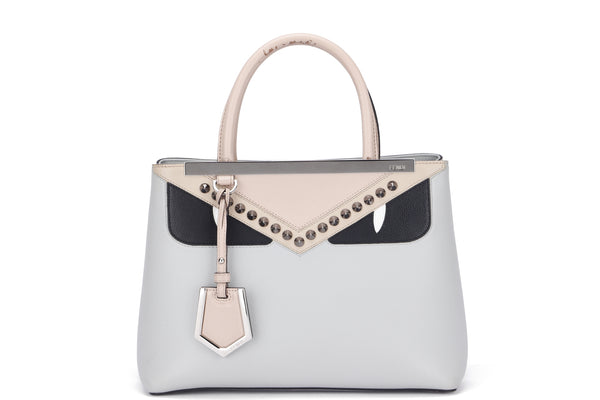 Fendi 2 Jours Monster Eyes (8BH253.A3AX.189-8762) Grey Calf Leather, Silver Hardware, with Pink Strap, Card & Dust Cover