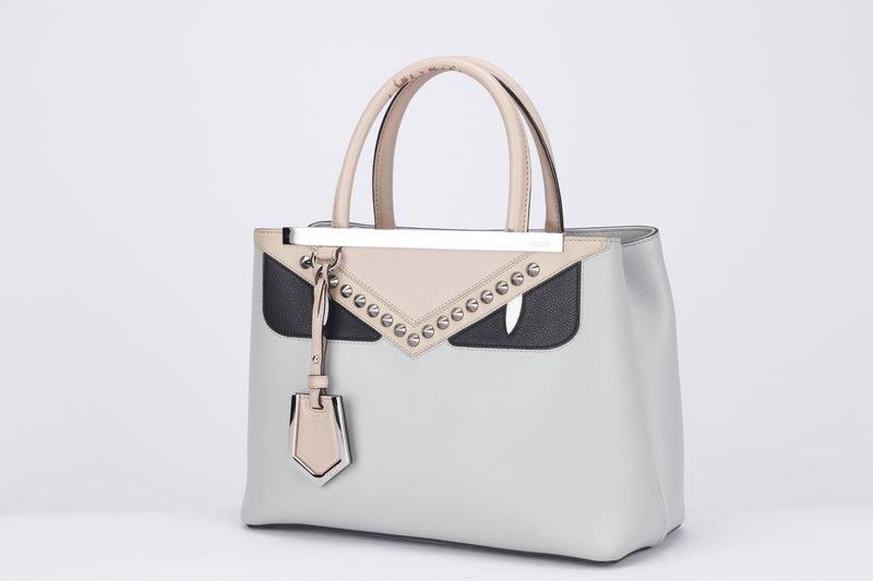 Fendi 2 Jours Monster Eyes (8BH253.A3AX.189-8762) Grey Calf Leather, Silver Hardware, with Pink Strap, Card & Dust Cover